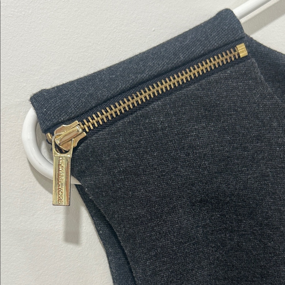 Michael Kors, Dark Grey Sleeveless Dress w/ Gold Zippers